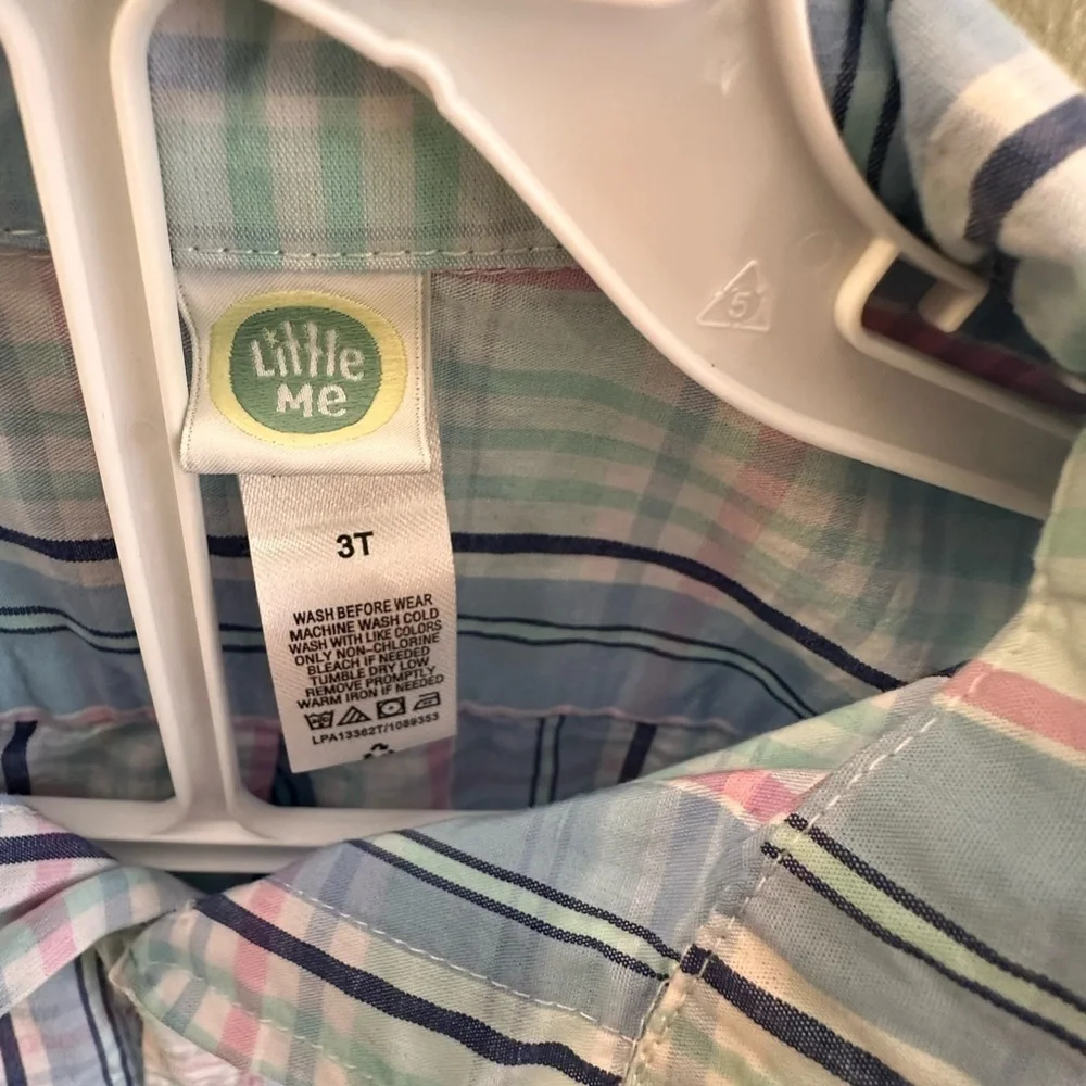 3T Plaid Button Down Collared Toddler Kids Long Sleeve Shirt